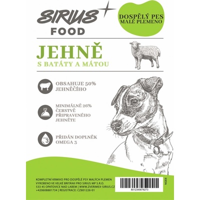 Sirius Food Grain Free Adult Mini jehně s batáty a mátou 2 kg