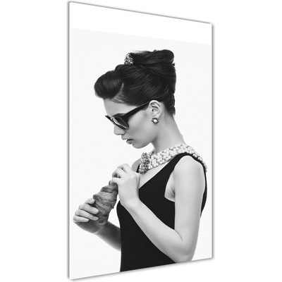 Vertikálny foto obraz sklenený Žena v okuliaroch 50x100 cm
