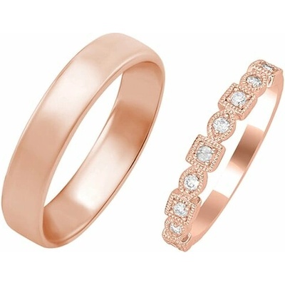 Eppi Vintage obrúčka s lab grown diamantmi a pánsky komfortný prsteň Tully RW44446