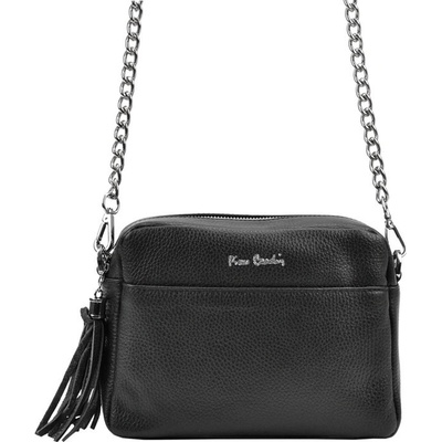 Pierre Cardin Značková malá kožená crossbody kabelka no. 52 černá
