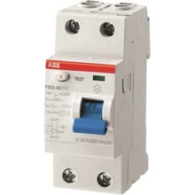 ABB F202AC-25/0,1 2P, 25 A, 100 mA, 10kA, Typ: AC