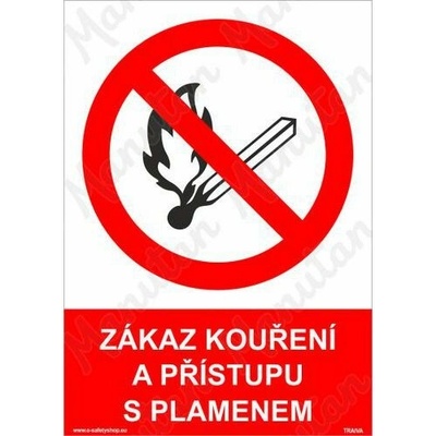 Zákaz kouření a přístupu s plamenem, plast 148 x 210 x 2 mm A5