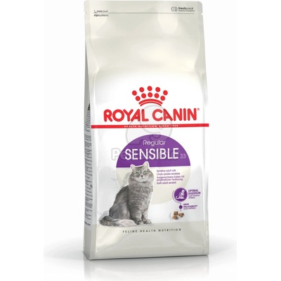 Royal Canin Sensible - суха храна за възрастна котка с чувствително храносмилане 10 кг + 2 кг подарък