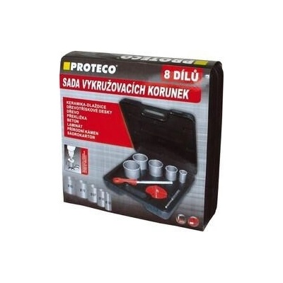 PROTECO 42.01-10141 sada vykružovacích koruniek DIA 33, 53, 67, 73, 83 mm, kufor