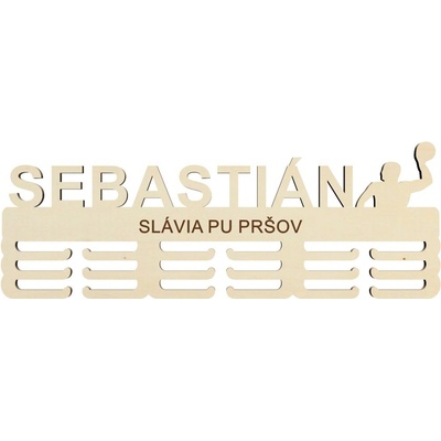 LYMFY Dřevěný držák na medaile vodní pólo s laserováním 55cm přírodní dřevo – Zboží Dáma