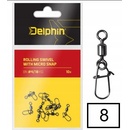 Delphin Obratlík S Karabínkou Rolling Swivel With Micro Snap veľ.8 9 kg 10 ks