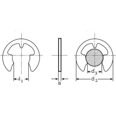 pojistný kroužek třmenový pro hřídele 3.2 BEZ PÚ DIN 6799 – Hledejceny.cz