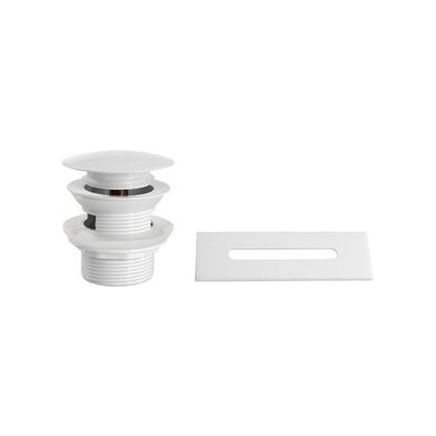 Aqualine SET krytka přepadu, vanová výpust 6/4", click-clack, bílá lesk TF9005W