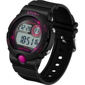 SANDA Детски часовник Sanda Sport V2, Черен / Розов (SANDA-6035-KIDS-BLACK-PINK) Часовници