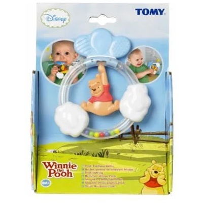 Детска играчка "Дрънкалка и чесалка за зъби - Мечо Пух