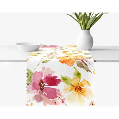 Goldea běhoun teflonový květy ibišku 50x180 cm