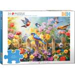 EUROGRAPHICS Пъзел Eurographics от 24 XXL части - Игриви градински птички (67246017)
