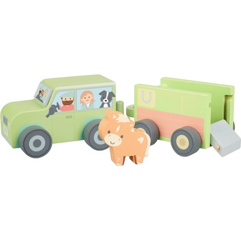 Orange Tree Toys Дървен игрален комплект Orange Tree Toys - Фермерска кола с конче (OTT07849)