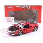 Bburago Количка Ferrari 296 GTB Assetto Fiorano year 2022 red / white 1: 18 (Bburago) (24070)