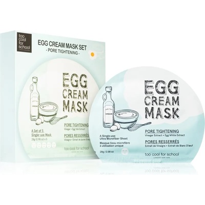 Too Cool For School Egg Cream Mask платнена маска против мазна кожа и разширени пори 5x28 гр