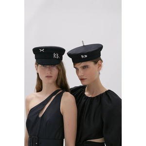 Ruslan baginskiy каскет дамски от вълна Crystal-embellished Wool Baker Boy Cap (KPC033.W.DMD)