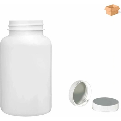 Pilulka Plastová lahvička bílá s bílým uzávěrem s ALU vložkou 250 ml 165 ks