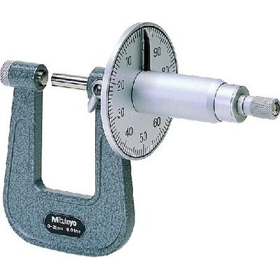 Mitutoyo Třmenový mikrometr na měř.tloušťky plechů s číselníkem 0-25 mm 119-202