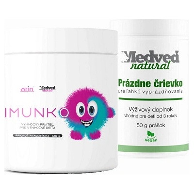 Medveď natural Imunko mandarínka 120 g a Prázdne črievko 50 g