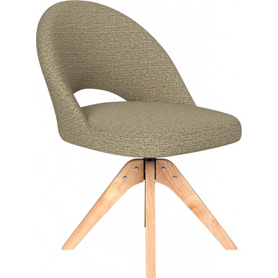 White Label Living Mick dřevěné nohy čtyřnožka zelený látkový potah