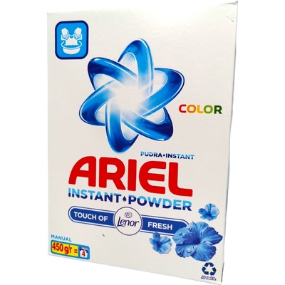 Ariel прах за ръчно пране, Lenor fresh, 4 пранета, 450гр