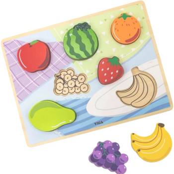 Viga Toys Релефен пъзел Viga Toys - Плодове (44704)