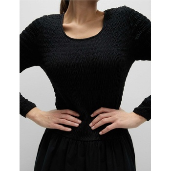 Marks & Spencer Миди рокля от чист памук с паднала талия Marks & Spencer черно Marks & Spencer | Cheren | ЖЕНИ | M