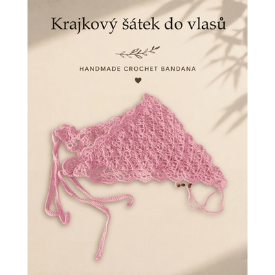Maliso šátek do vlasů bandana z přírodní bavlny růžová