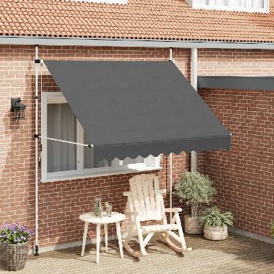 Dekorhome Ručně zatahovací markýza 250x120 cm Krémová
