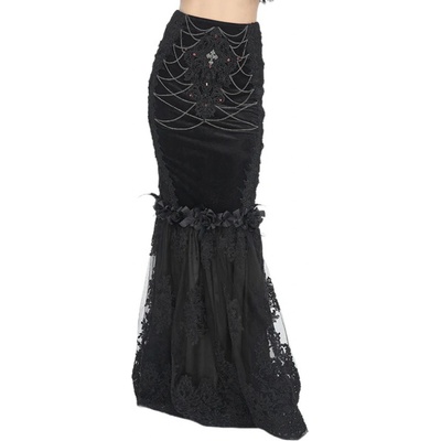 Devil Fashion sukňa Black Gothic čierna