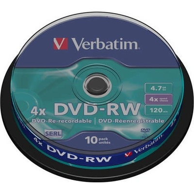 Verbatim DVD-RW 4,7GB 4x, 10ks (43552) – Zboží Živě