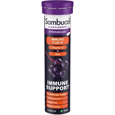 Sambucol Immuno Forte Vitamin C + Zinc, 15 ефервесцентни таблетки, Sambucol