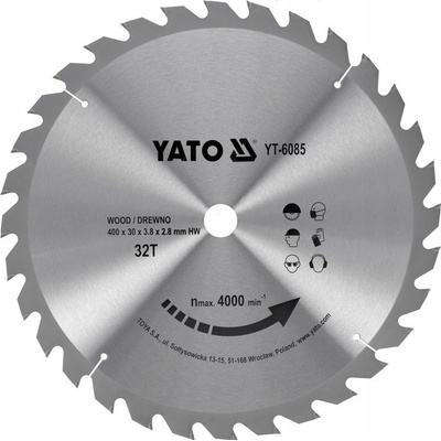 Pilový kotouč na dřevo 400x30 mm 32 zubů YATO