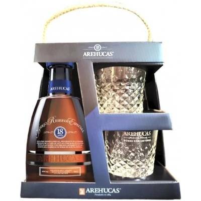 Arehucas 18 aňos 40% 0,7 l (dárkové balení 2 sklenice)