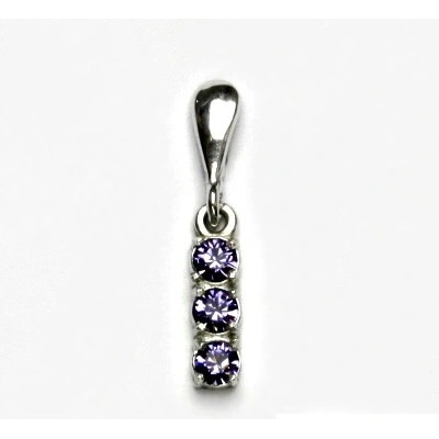 Čištín Stříbrný přívěsek Swarovski krystaly ametyst P 1323/14