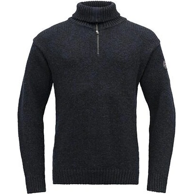 Devold Nansen Wool Zip Neck Dark Blue Melange