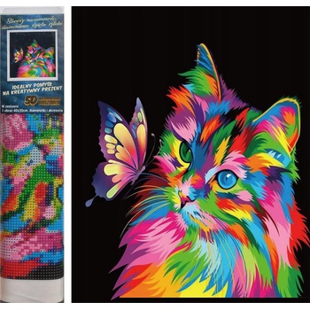 Norimpex - Puzzle Diamond Painting Farebná mačka 30x40cm - 1 - 39 piese