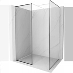 Mexen Kioto душ-преграда Walk-in 150 x 100 см, черна рамка, бяла - 800-150-202-20-70-100 (800-150-202-20-70-100)