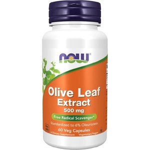 NOW NOW Olive Leaf Extract 500mg, 60 Veg Capsules - fitnesdobavki - 17,00 лв