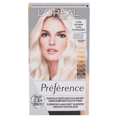 L'Oréal Paris Préférence Les Blondissimes barva na vlasy na barvené vlasy Ultra Platinum 60 ml