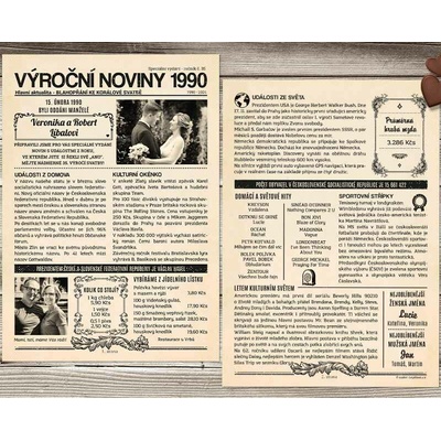 Dárek ke korálové svatbě: Noviny k výročí svatby 1990