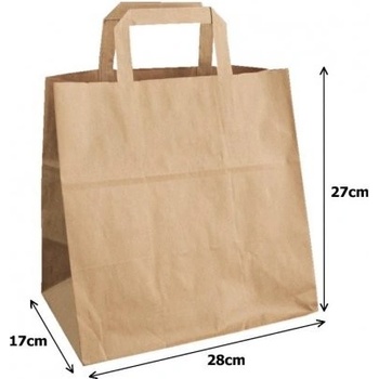 Papírová taška kraft recykl. 28x17x27cm 50ks