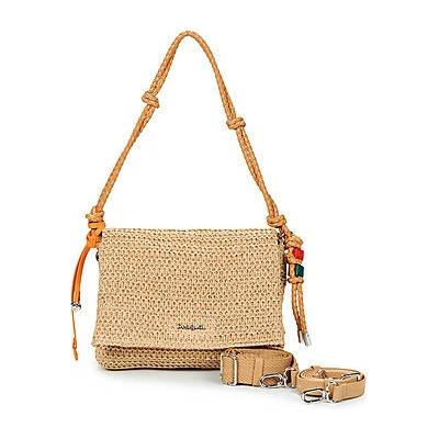 Desigual Tašky cez rameno HALF LOGO RAFFIA VENECIA Béžová