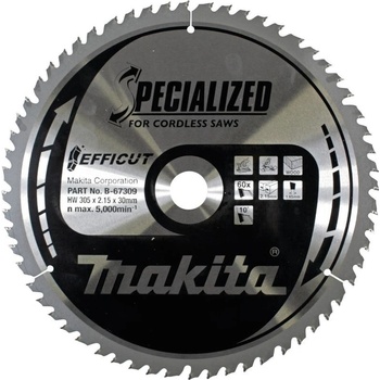 MAKITA B-67256 EFFICUT Kotúč pílový D 305 x 30 mm na drevo (HM 60 zubov) 2.15 mm rez