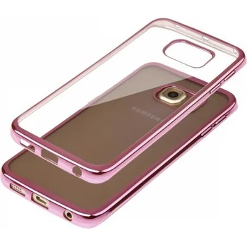 Image 1 of Samsung Луксозен силиконов калъф Glossy с розова рамка за Samsung G925 Galaxy S6 Edge (SCGlossyS6EdgeRose)