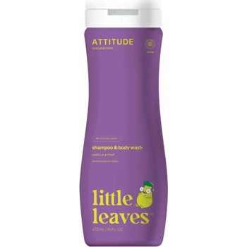 Attitude Dětské tělové mýdlo a šampon 2 v 1 Little leaves s vůní vanilky a hrušky 473 ml
