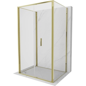 Mexen Exo-F 3S душ кабина с три стени, сгъваема 90 x 80 см, прозрачна, златна (816-090-080-50-00-3S)