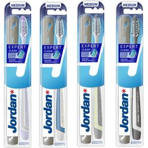 Jordan Expert Clean Антиплакова четка за зъби с кутийка, Medium, асортимент - baby