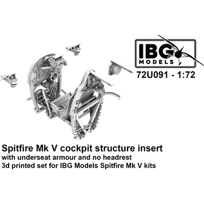 IBG Spitfire Mk V Cockpit Structure Insert with underseat armour and no headrest 3d Printed Set 1:72