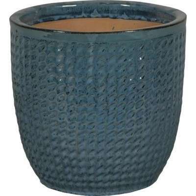 Lafiora Kvetináč glazovaná keramika 22 x 21 cm oceľovo modrý